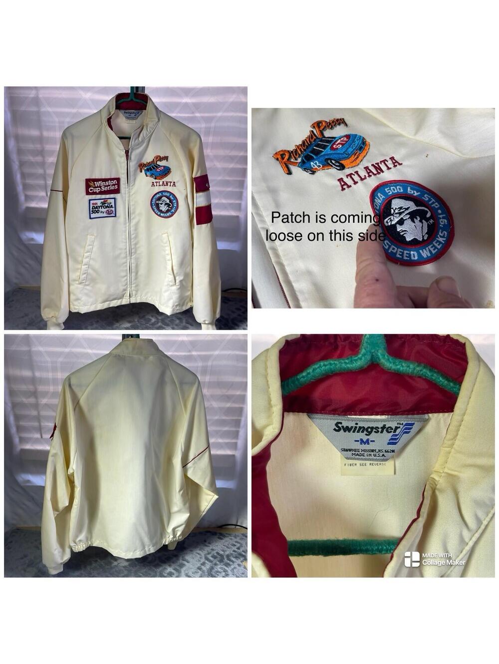 Vintage Daytona 500 Winston Swingster NASCAR Racing Jacket Patches Medium !!